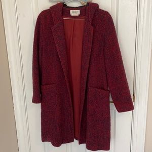 Veeko Long Winter Jacket - Red Velvet - Size 38 (Medium)